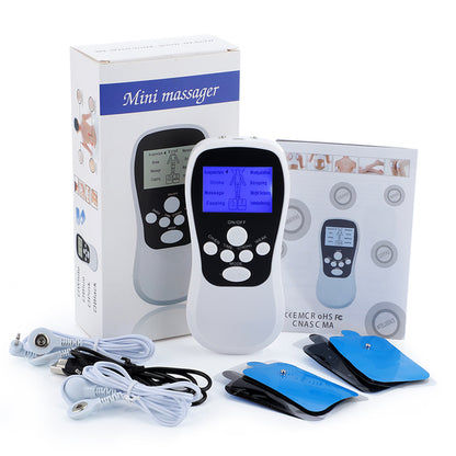 Dual Channel TENS EMS Unit 8 Modes 15 Intensity Muscle Stimulator for Pain Relief Therapy Electronic Pulse Massager Cupping